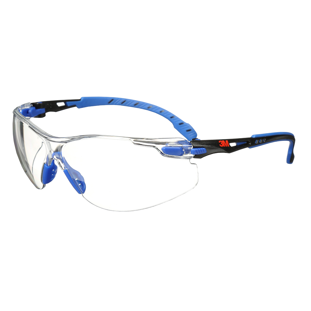 3M Solus 1000-Series S1101SGAF Blue/Black Clear Anti-Fog and Anti-Scratch Scotchgard Protector Safety Glasses from Columbia Safety